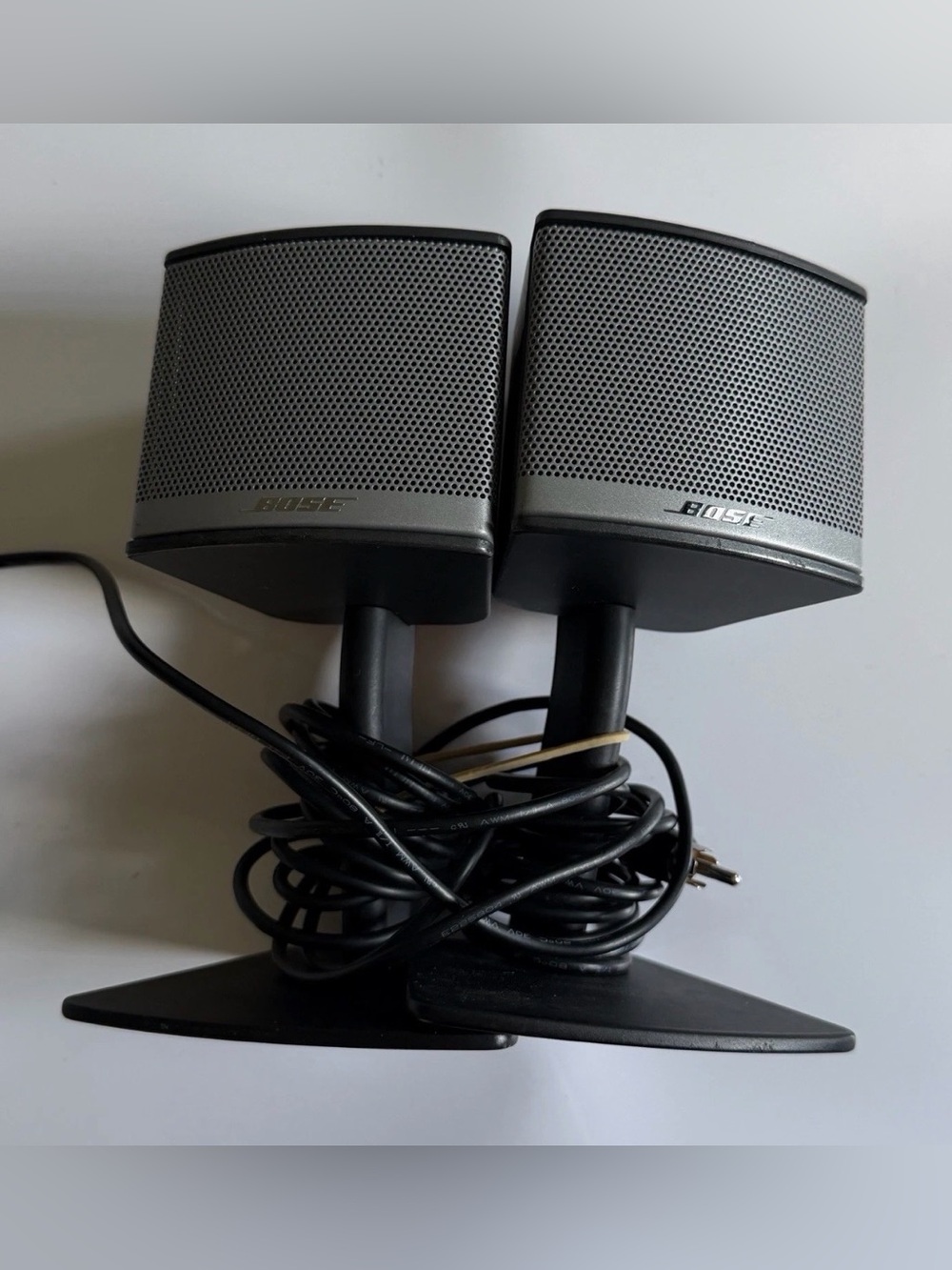 Bose Silver and Black Compact Desktop Speakers